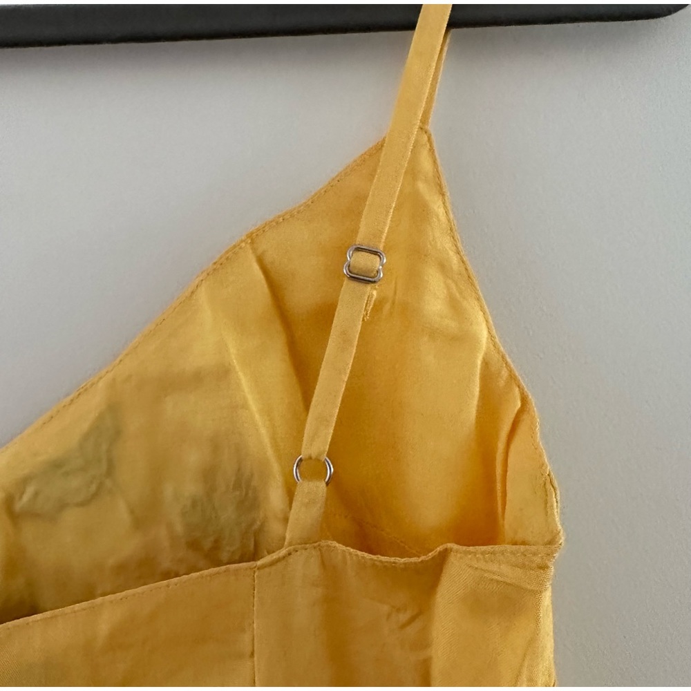 SOLD💛Urban Outfitters Carmen Embroidered Fringe Sleeveless Mini Dress in Yellow - Picture 4 of 16